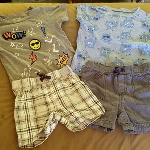 2 sets of shirts and shorts